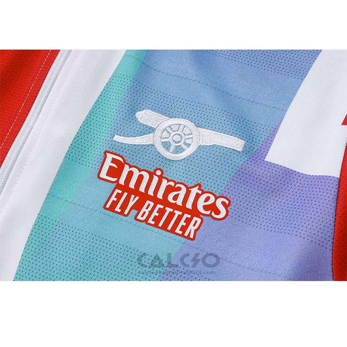 Tuta da Track di Giacca Arsenal Bambino 2024-2025 Rosso e Bianco